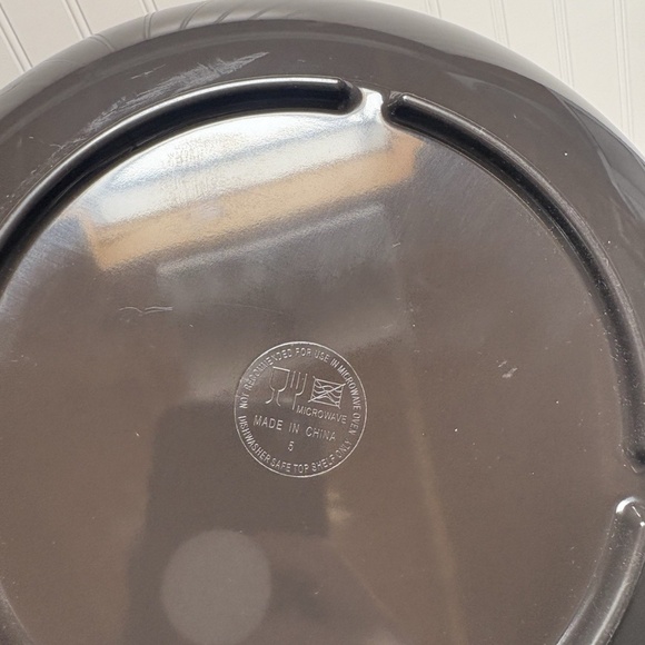 Black Plastic Faux Wood Grain Salad Serving Mixing Bowl - Picture 5 of 6